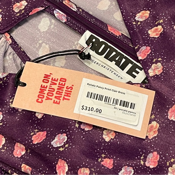 Rotate Birger Christensen Pansy Print Clair Dress 36 4 NWT - Picture 7 of 11